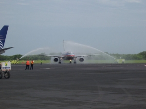 Llegadas de vuelos al Aeropuerto Augusto C. Sandino